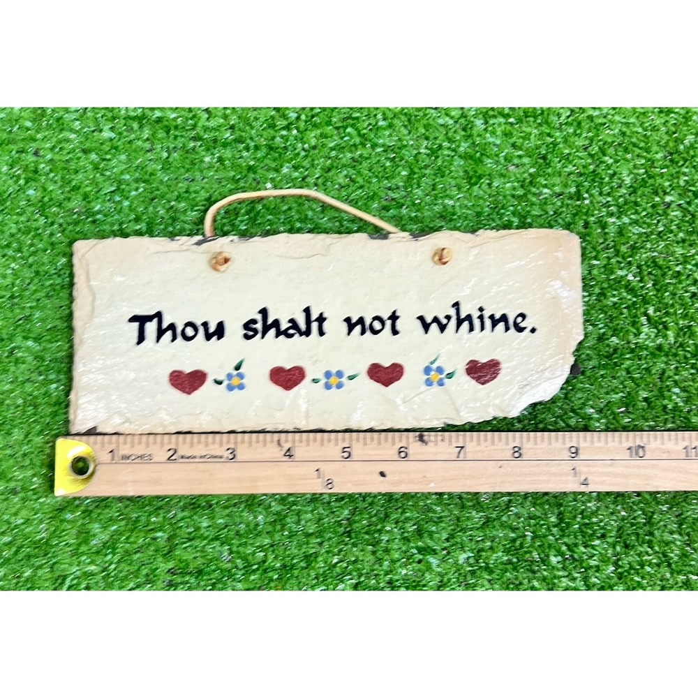 Vintage Handcrafted Slate Plain Jane Thou Shalt Not Whine Rustic Tile Wall Decor
